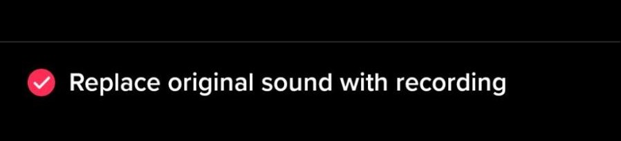 Replace original sound with recording icon
