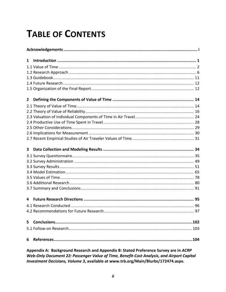 Table of contents